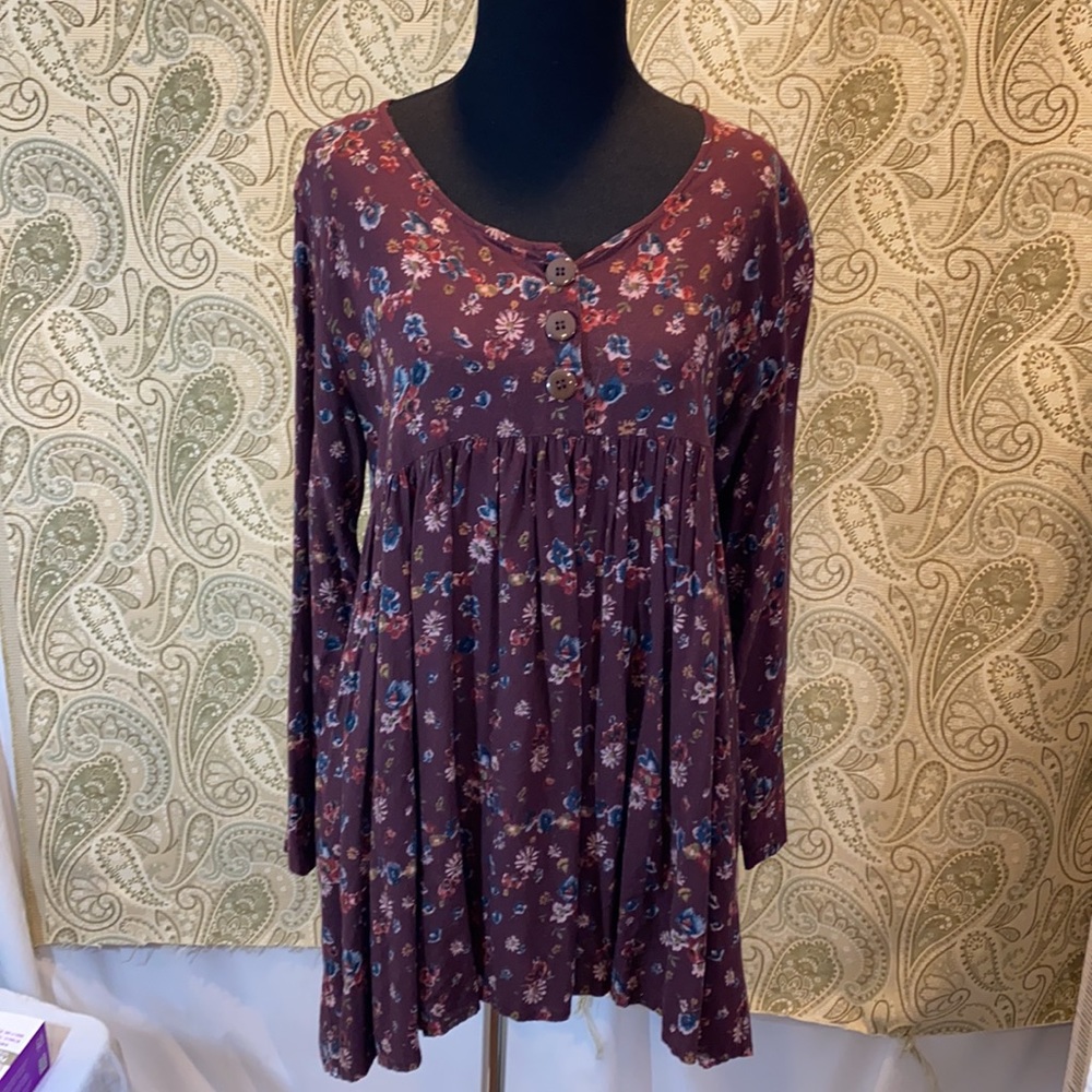 Vintage 70's BoHo Babydoll Tunic Top M